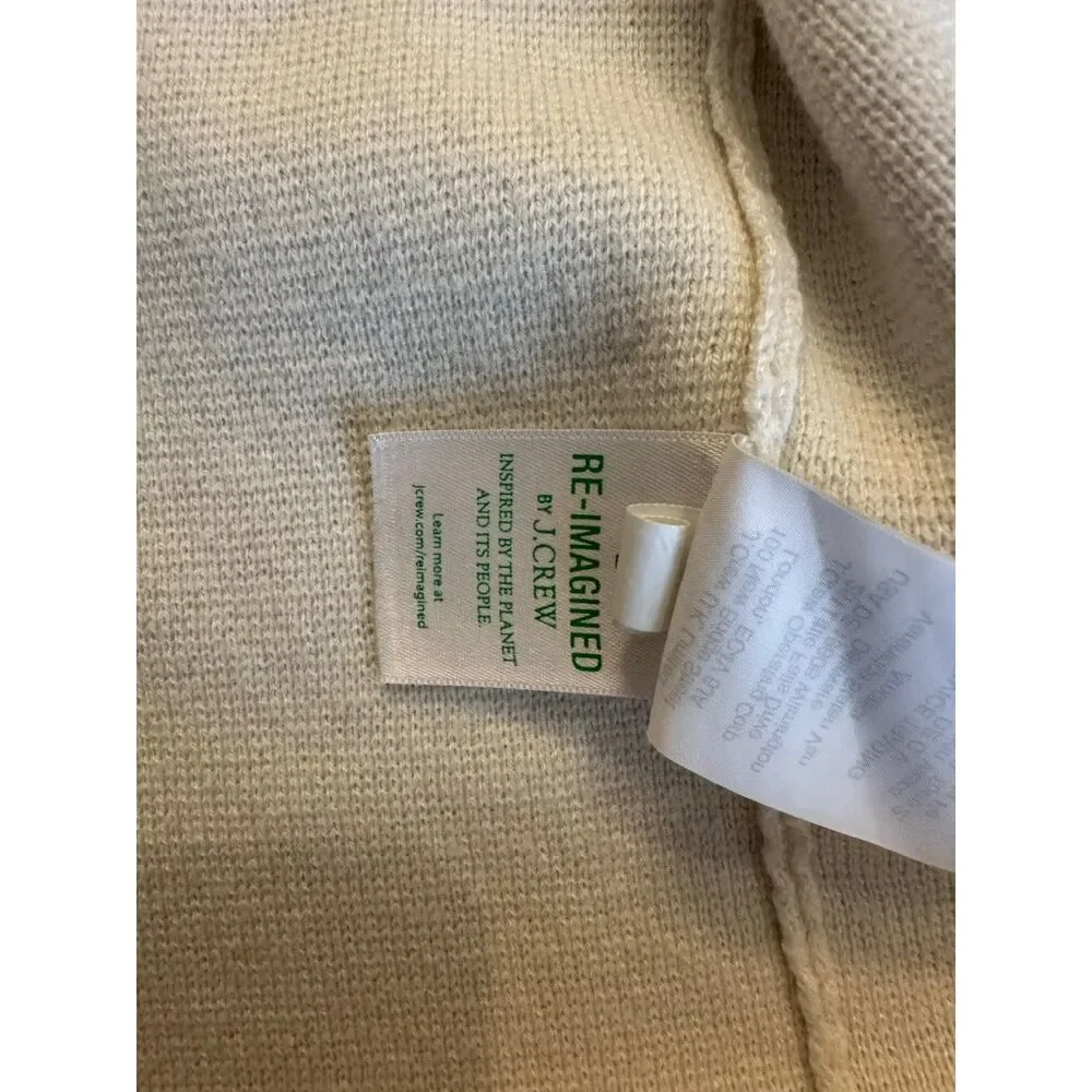 J.Crew Sophie Open-Front Sweater-Blazer Merino Wool Cotton Blend Large